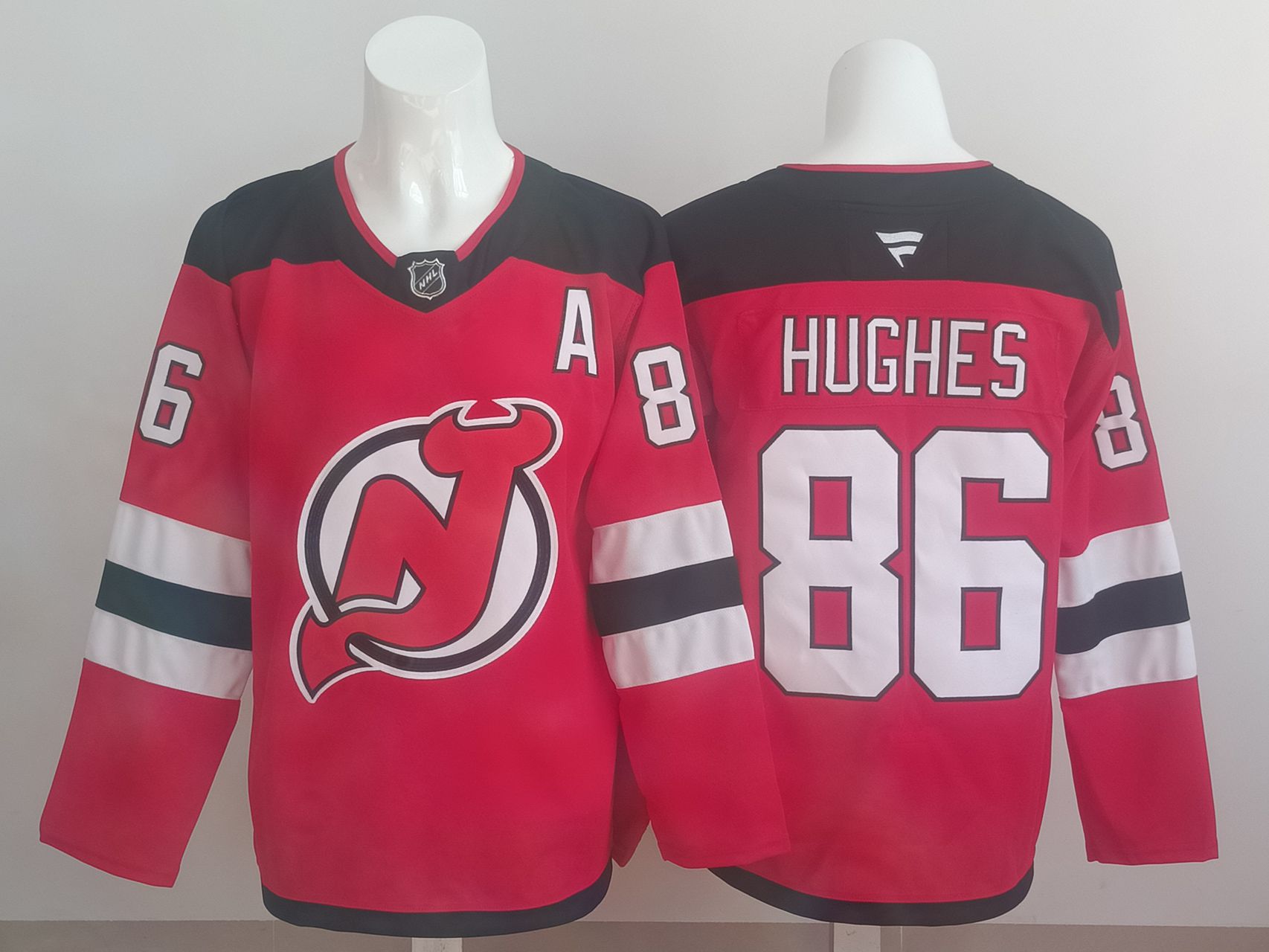 Men 2025 New Jersey Devils #86 Hughes Red NHL Jersey style 01